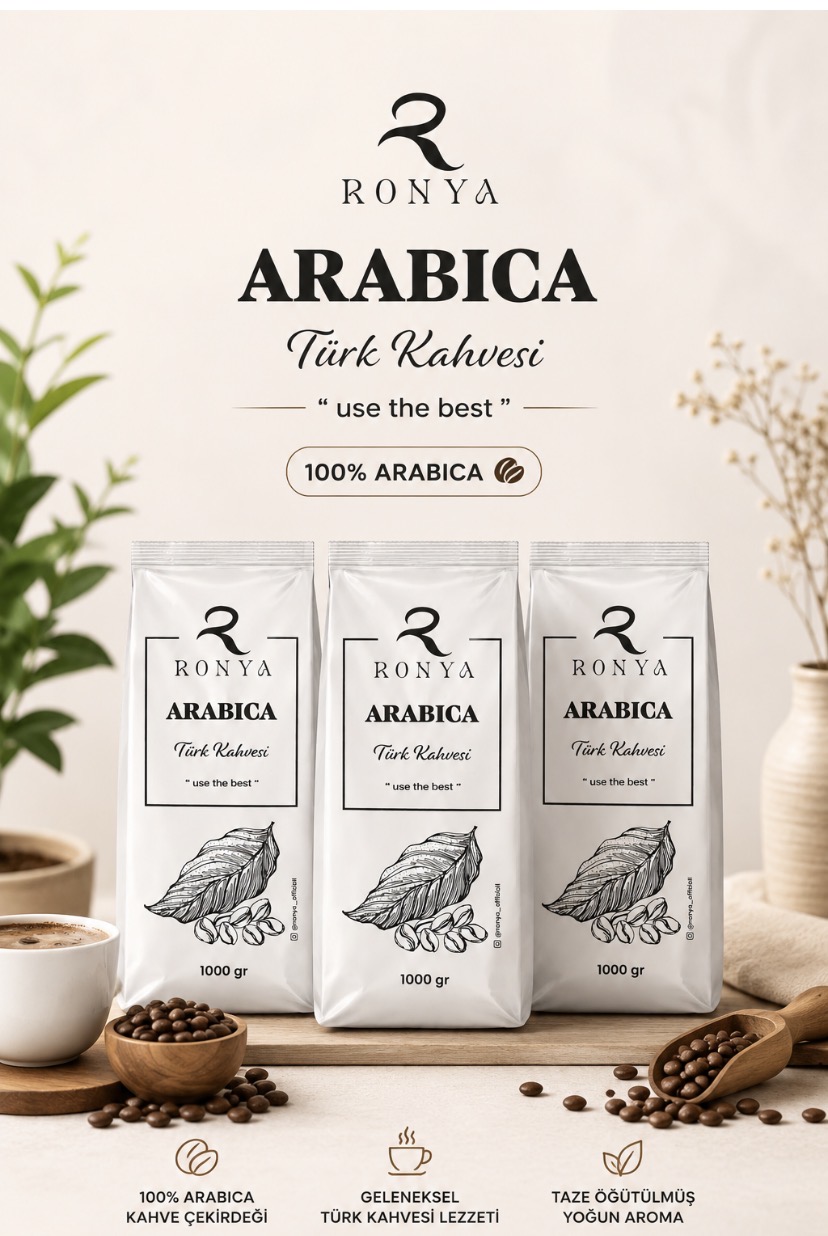 myronya 3 ADET 1 Kg Ronya Türk Kahvesi ( toplam 3 kg dır)